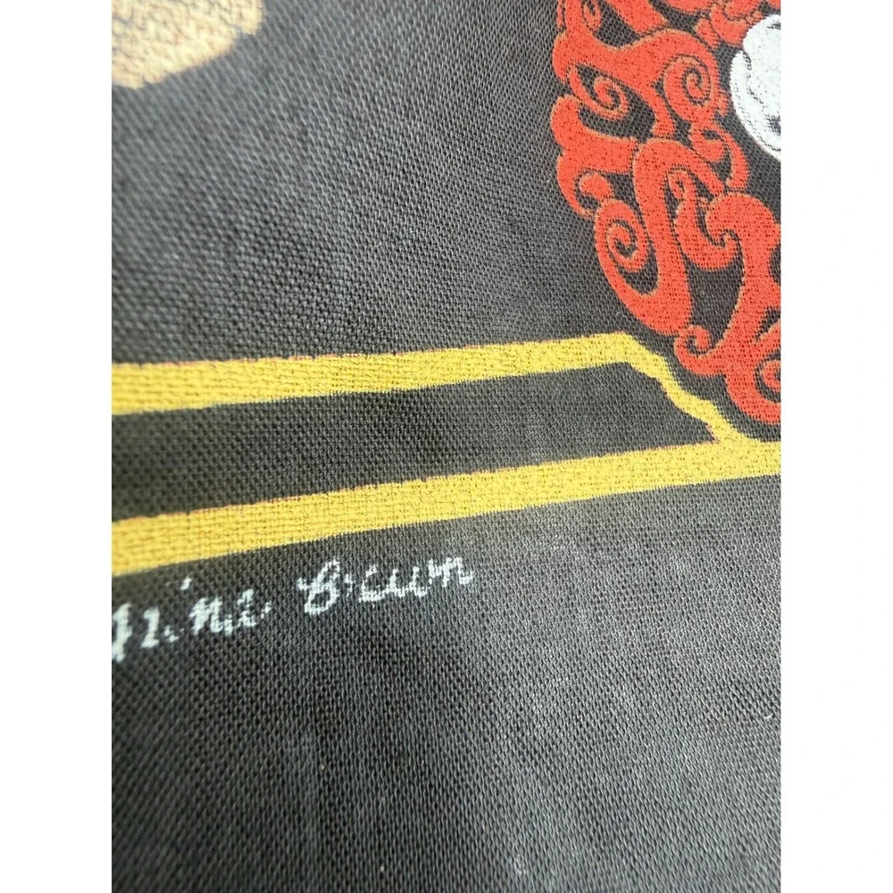 Vintage Easyriders Bandana 3D Emblem Skull Print Black Biker Kerchief Jim Brum